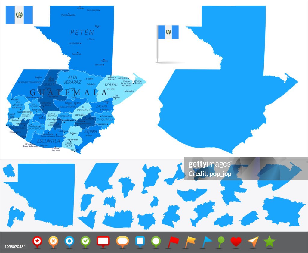 Map of Guatemala - Infographic Vector