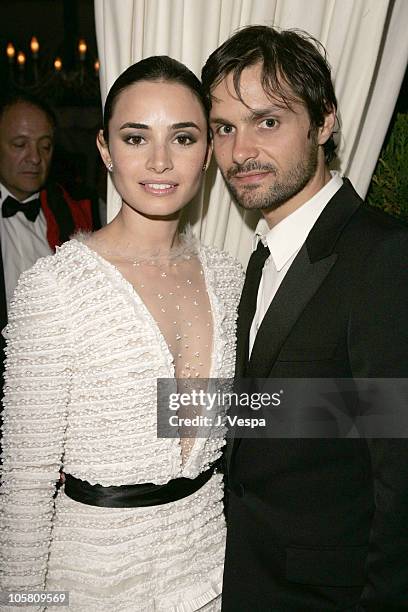 Mia Maestro and Ned benson during 2004 Cannes Film Festival -"Motorcycle Diaries" - Party at La Plage Coste in Cannes, France.