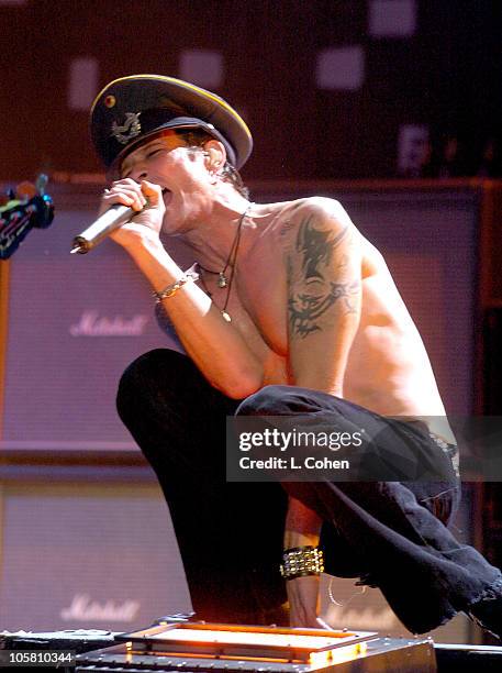 Scott Weiland of Velvet Revolver during The 106.7 KROQ "Weenie Roast" Concert 2004 at Verizon Wireless Amphitheatre in Irvine, California, United...