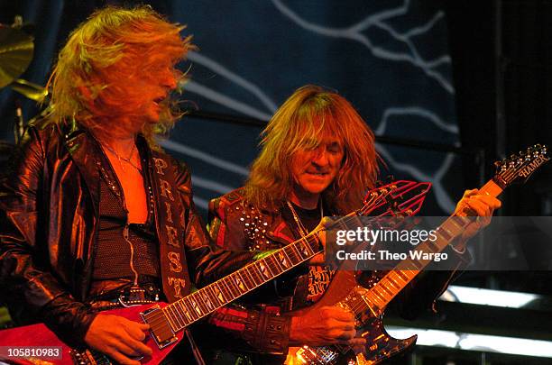 Downing and Glenn Tipton of Judas Priest during OzzFest 2004 Tour Opener at CTNow Meadows in Hartford, Conneticut, United States.