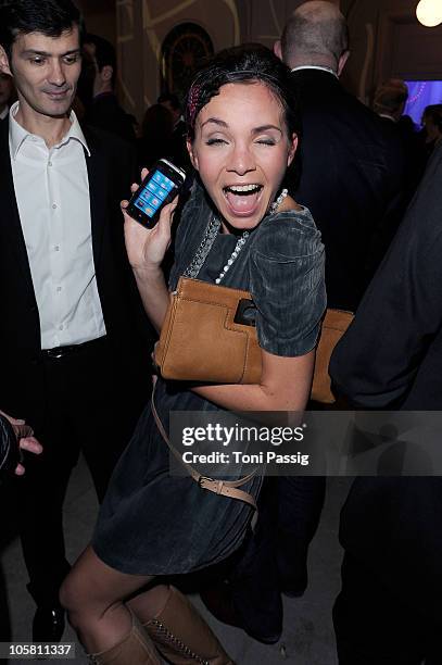 Actress Nadine Warmuth attends the 'Launch of the new Windows Phone by Deutsche Telekom' at Hotel de Rome on October 20, 2010 in Berlin, Germany.