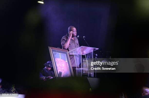 The funeral service of the late musician Jabulani 'HHP' Tsambo at Mmabatho Convention Centre on November 03, 2018 in Mahikeng, South Africa. HHP...