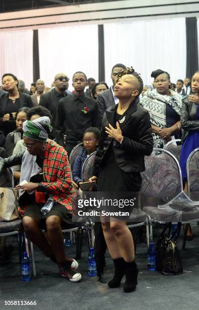Seipati Twasa Seoke during the funeral service of the late musician Jabulani 'HHP' Tsambo at Mmabatho Convention Centre on November 03, 2018 in...