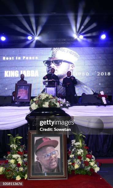 The funeral service of the late musician Jabulani 'HHP' Tsambo at Mmabatho Convention Centre on November 03, 2018 in Mahikeng, South Africa. HHP...