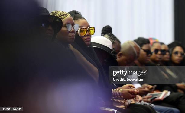 Jabulani 'HHP' Tsambos wife Lerato Sengadi during the funeral service of her late husband at Mmabatho Convention Centre on November 03, 2018 in...