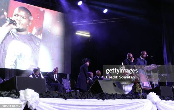 The funeral service of the late musician Jabulani 'HHP' Tsambo at Mmabatho Convention Centre on November 03, 2018 in Mahikeng, South Africa. HHP...