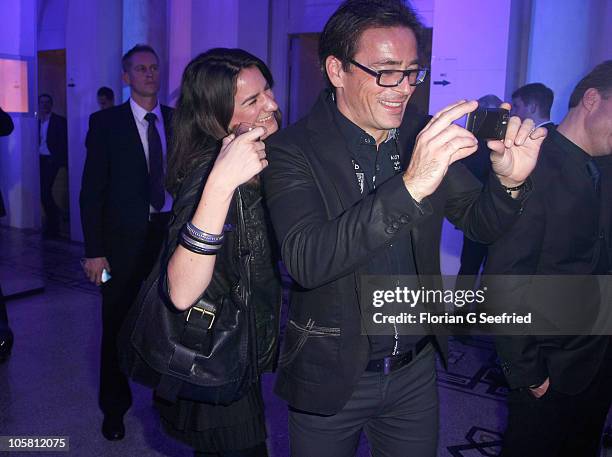 Actor Jan Sosniok and his wife attend the 'Launch of the new Windows Phone by Deutsche Telekom' at Hotel de Rome on October 20, 2010 in Berlin,...