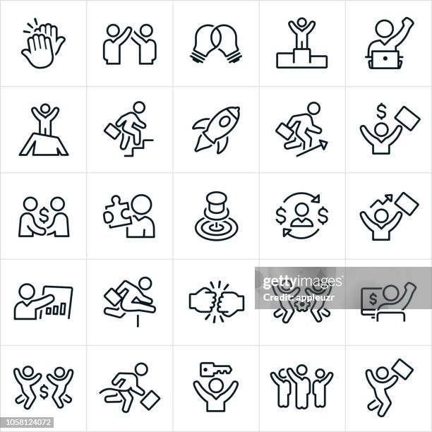 business-erfolg-icons - verkaufsberuf stock-grafiken, -clipart, -cartoons und -symbole