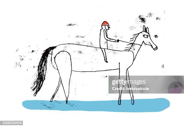 ilustrações de stock, clip art, desenhos animados e ícones de man riding horse - all horse riding