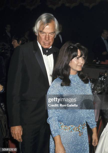 Lee Marvin and Michelle Triola during 27th Annual Golden Globe Awards at Ambassador Hotel in Los Angeles, California, United States.