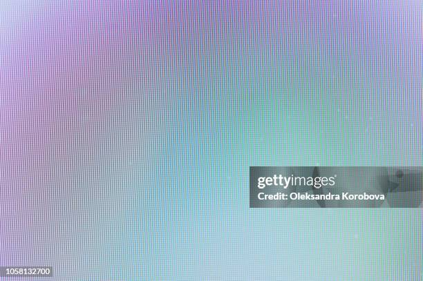 close-up of a colorful moire pattern on a computer screen. - pixels stockfoto's en -beelden