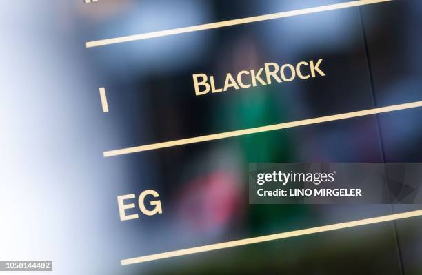 This picture taken on November 6, 2018 shows the office of US asset manager BlackRock after it was raided by investigators. - German prosecutors on...