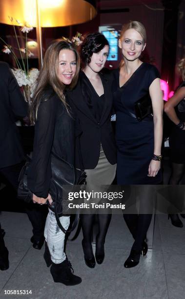 Actress Alexandra Neldel, Actress Rumer Willis and Model Eva Padberg attend the 'Launch of the new Windows Phone by Deutsche Telekom' at Hotel de...