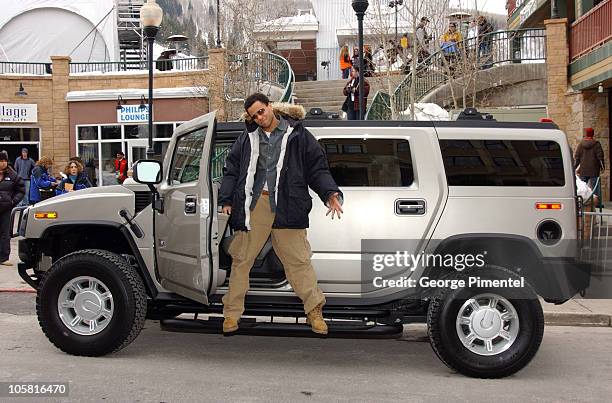 Actor Michael Ealy with Hummer H2 during 2004 Park City - GM at Park City 2004 - Michael Ealy at Village at the Lift in Park City, Utah, United...