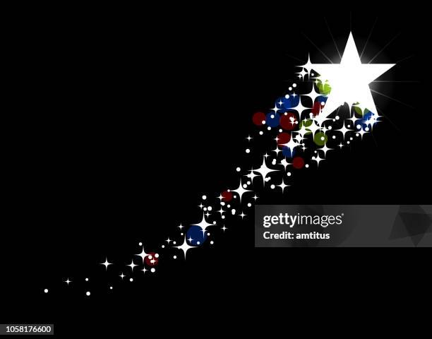 glitter star - star trail stock illustrations