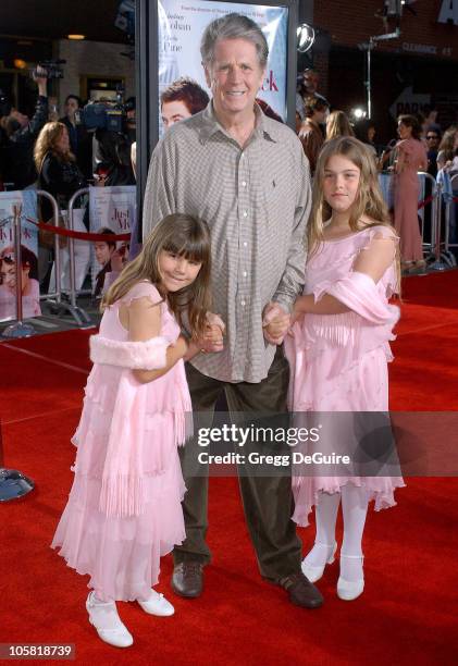 Brian Wilson with daughters Daria and Delanie during "Just My Luck" Los Angeles Premiere - Arrivals at National Theatre in Westwood, California,...
