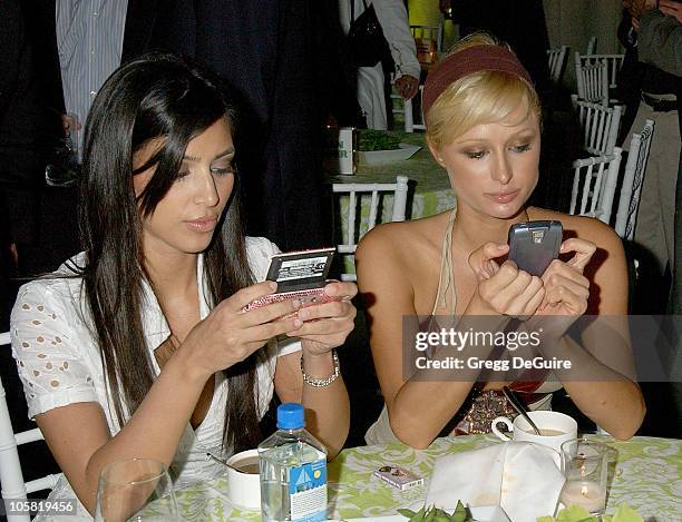 Kim Kardashian and Paris Hilton during "Entourage" Los Angeles Premiere - Red Carpet at Cinerama Dome in Hollywood, California, United States.