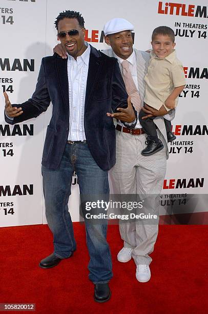 Shawn Wayans, Marlon Wayans and Linden Porco during "Little Man" Los Angeles Premiere - Arrivals at Mann National Theatre in Westwood, California,...