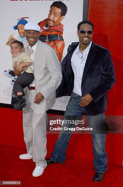 Linden Porco, Marlon Wayans and Shawn Wayans during "Little Man" Los Angeles Premiere - Arrivals at Mann National Theatre in Westwood, California,...