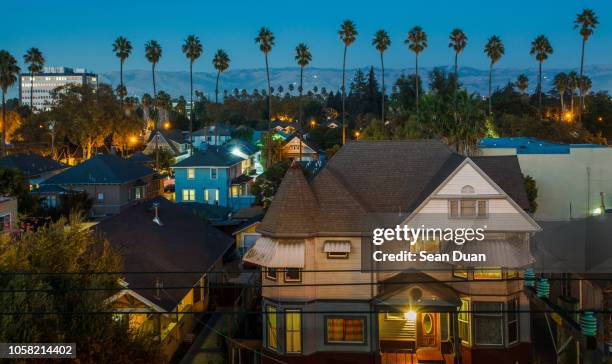 san jose twilight - downtown san jose california stock pictures, royalty-free photos & images