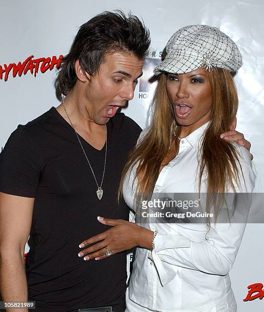 Jeremy Jackson and Traci Bingham during Pamela Anderson Hosts DVD Release Of "Baywatch" Seasons One And Two - Arrivals at Casa Del Mar in Santa...