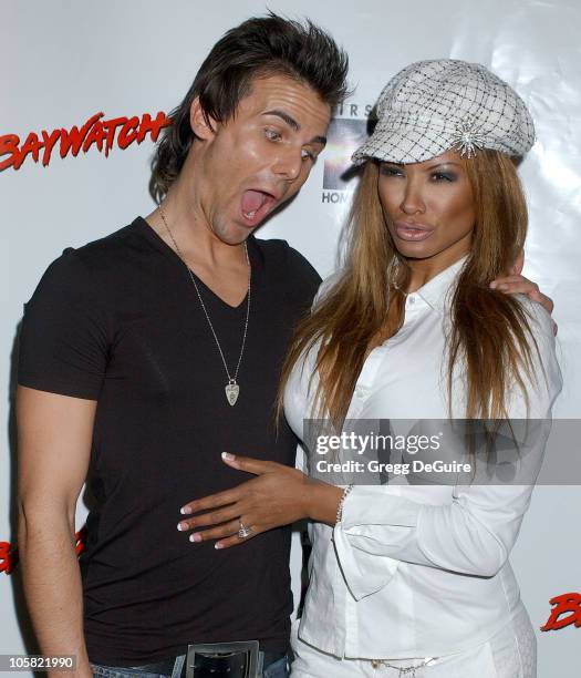 Jeremy Jackson and Traci Bingham during Pamela Anderson Hosts DVD Release Of "Baywatch" Seasons One And Two - Arrivals at Casa Del Mar in Santa...