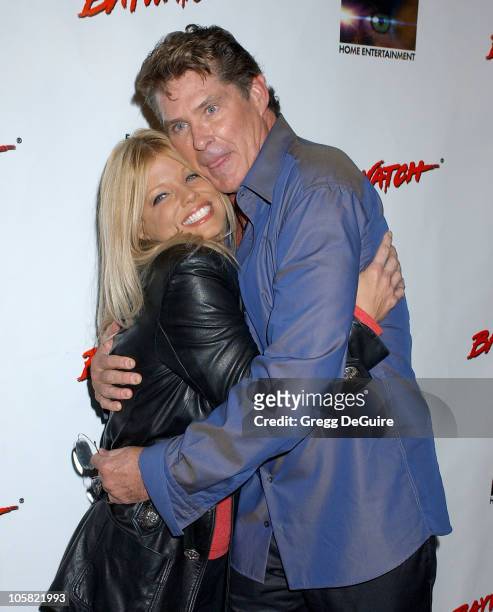Donna D'Errico and David Hasselhoff during Pamela Anderson Hosts DVD Release Of "Baywatch" Seasons One And Two - Arrivals at Casa Del Mar in Santa...