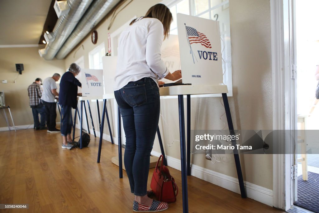 Congressional Candidate Katie Hill Casts Her Vote In Tight CA Midterm Election