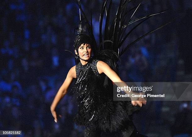 Nelly Furtado, host, opens the 2007 Juno Awards by flying down as a bird, singing her hit song "I'm Like a Bird"