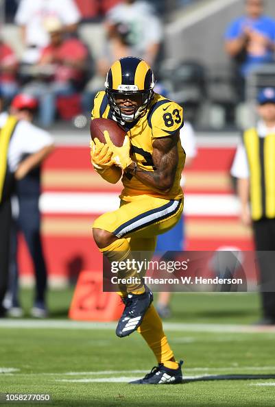 Josh Reynolds Rams Josh Reynolds of the Los Angeles Rams runs with the ball after... News ...