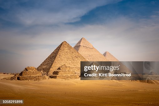 Panorama view of the great Pyramid of Giza in Egypt Panorama view of the great Pyramid of Giza in Egypt