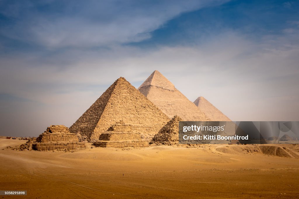 Panorama view of the great Pyramid of Giza in Egypt