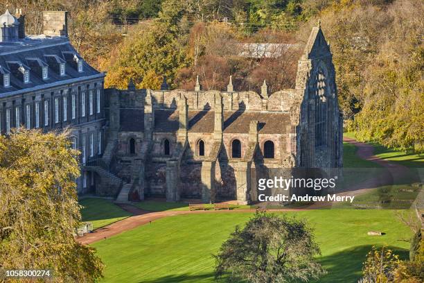 holyrood abbey ruins, holyrood palace, edinburgh - holyrood park 個照片及圖片檔
