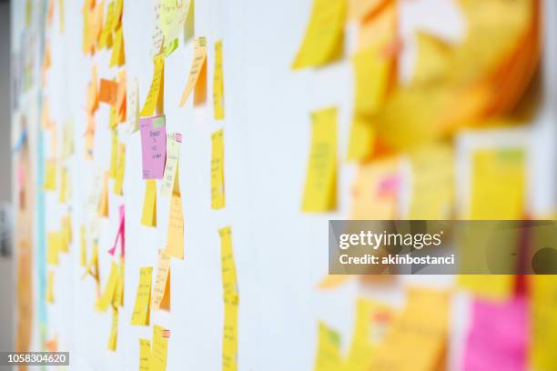 projectplanning, kleverige nota 's - postit stockfoto's en -beelden