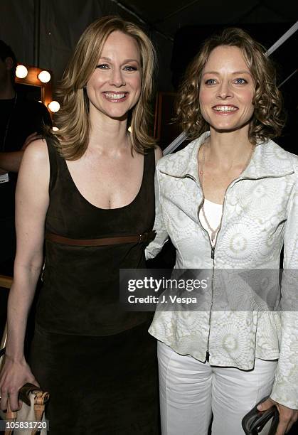 Laura Linney and Jodie Foster during The 20th Annual IFP Independent Spirit Awards - Green Room in Santa Monica, California, United States.