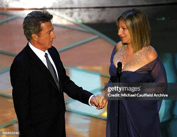 Dustin Hoffman and Barbra Streisand, presenters Best Picture