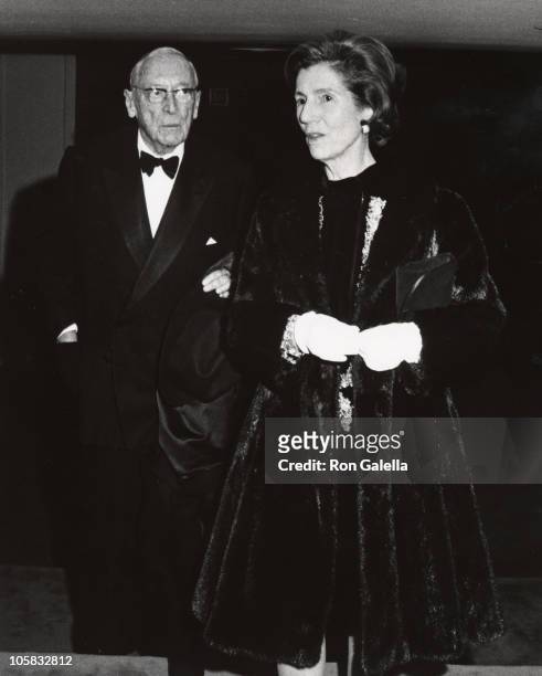 Janet Auchincloss and Hugh Auchincloss during Opening of the Hall of Fame at the Uris Theater at Uris Theater in New York City, New York, United...