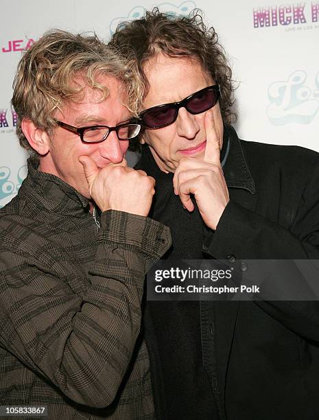 Andy Dick and Mick Rock during DKNY Jeans and Lo-Fi Gallery Present "Mick Rock Live in LA" Exhibit at Lo-Fi Gallery in Hollywood, California, United...