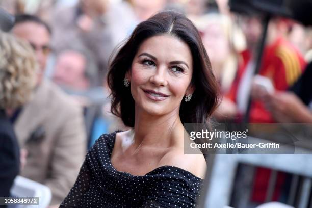 Catherine Zeta-Jones attends the ceremony honoring Michael Douglas with star on the Hollywood Walk of Fame on November 06, 2018 in Hollywood,...