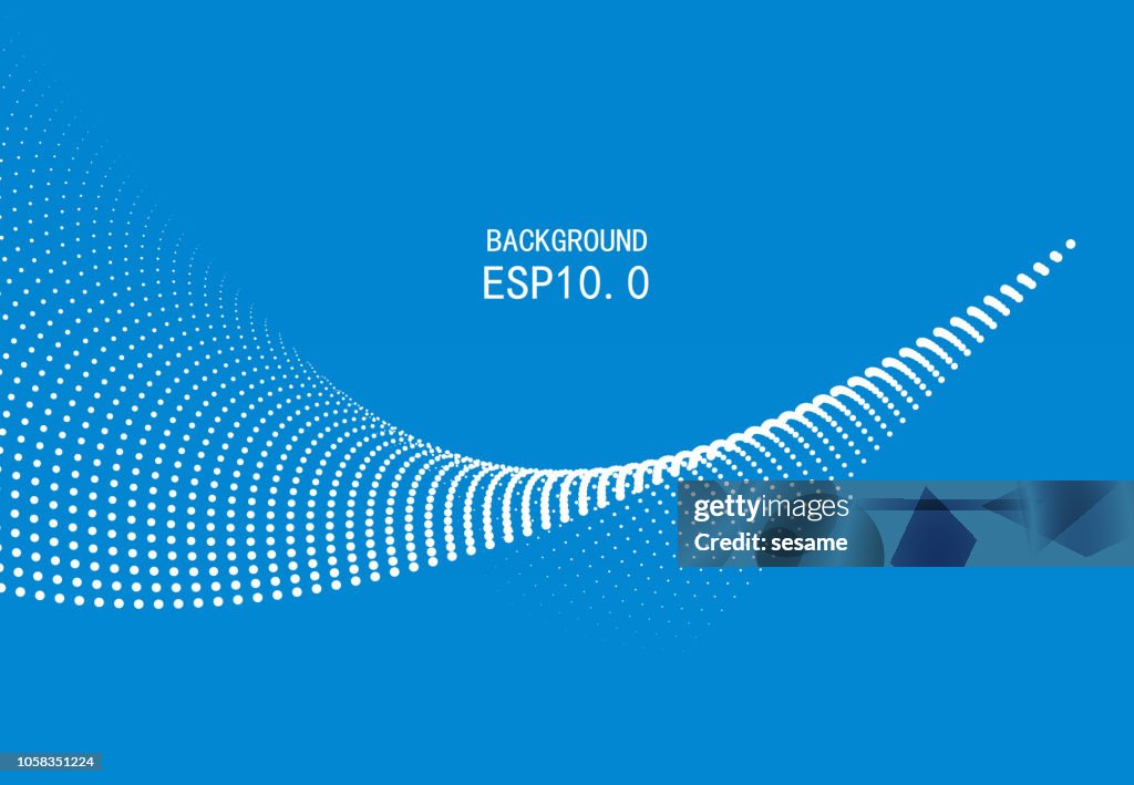 Blue particle curve background