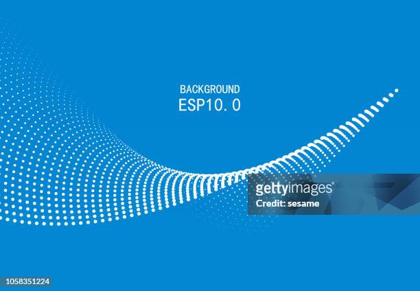 blue particle curve background - wave pattern stock illustrations