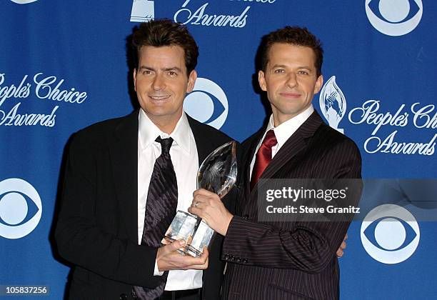 Charlie Sheen and Jon Cryer, winners for Favorite New Television Comedy "Two and a Half Men"