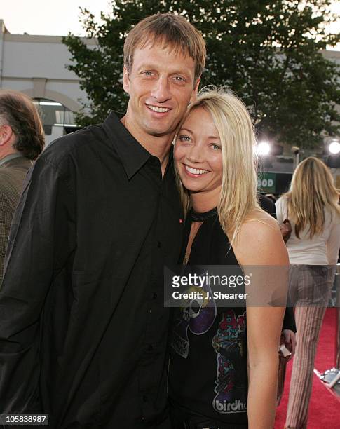 Tony Hawk and Lhotse Merriam during "Lords of Dogtown" Los Angeles Premiere - Red Carpet at Mann's Chinese Theater in Hollywood, California, United...