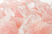 Beautiful blush colored rose quartz crystals