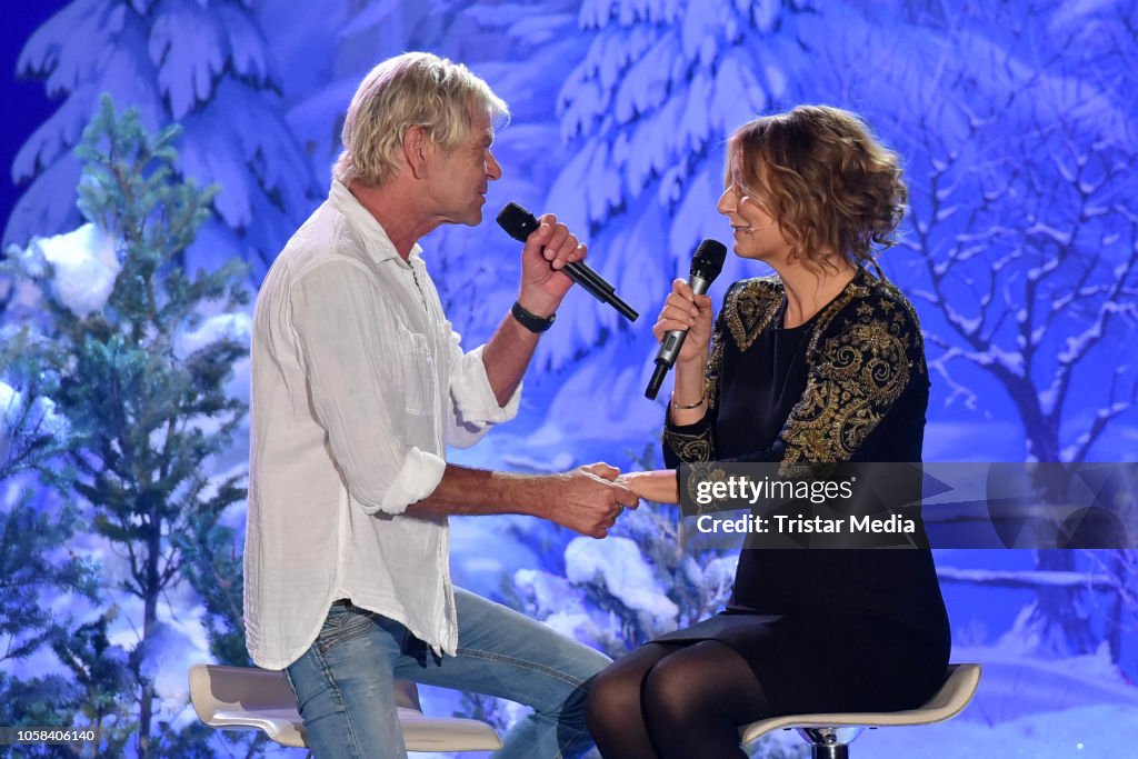 Matthias Reim and Kim Fisher perform the taping of the MDR TV show