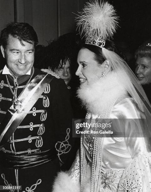 Gloria Vanderbilt and Husband during Nine O'Clock Ball - December 1, 1970 at Plaza Hotel in New York City, New York, United States.