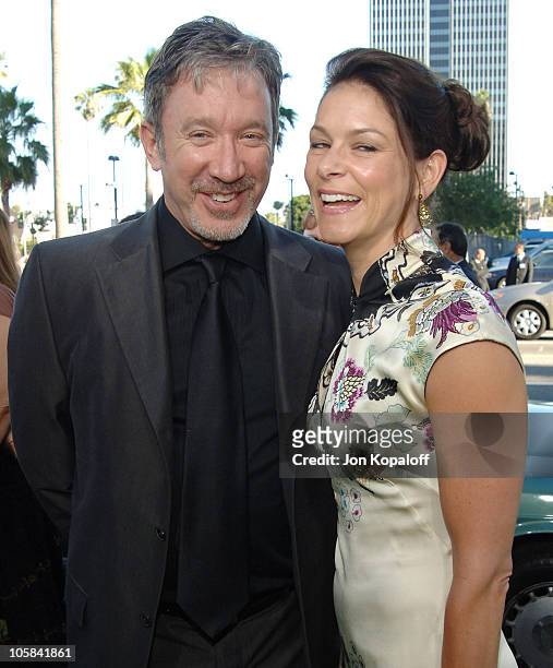 Tim Allen and Jane Hajduk during "Wicked" Los Angeles Opening Night - Arrivals at Pantages Theatre in Hollywood, California, United States.
