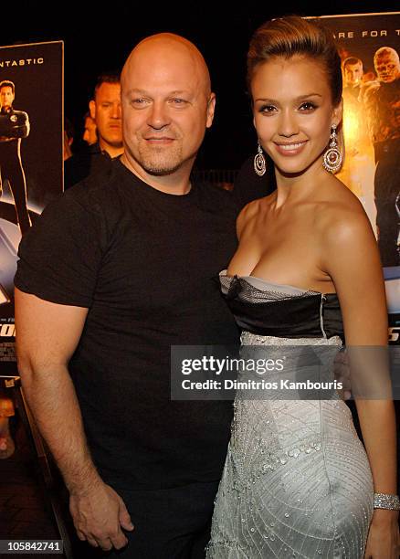 Michael Chiklis and Jessica Alba during "Fantastic Four" New York City Premiere - Arrivals at Liberty Island in New York City, New York, United...