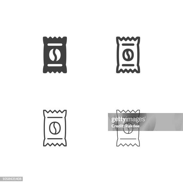 instant kaffee icons - multi serie - chocolate pack stock-grafiken, -clipart, -cartoons und -symbole