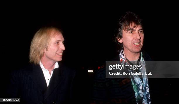 Tom Petty and George Harrison during 3rd Annual Billboard Music Awards at Universal Amphitheater in los angeles, California, United States.